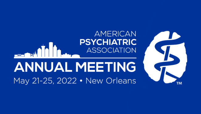 2022 APA Annual meeting logo white text on a blue background