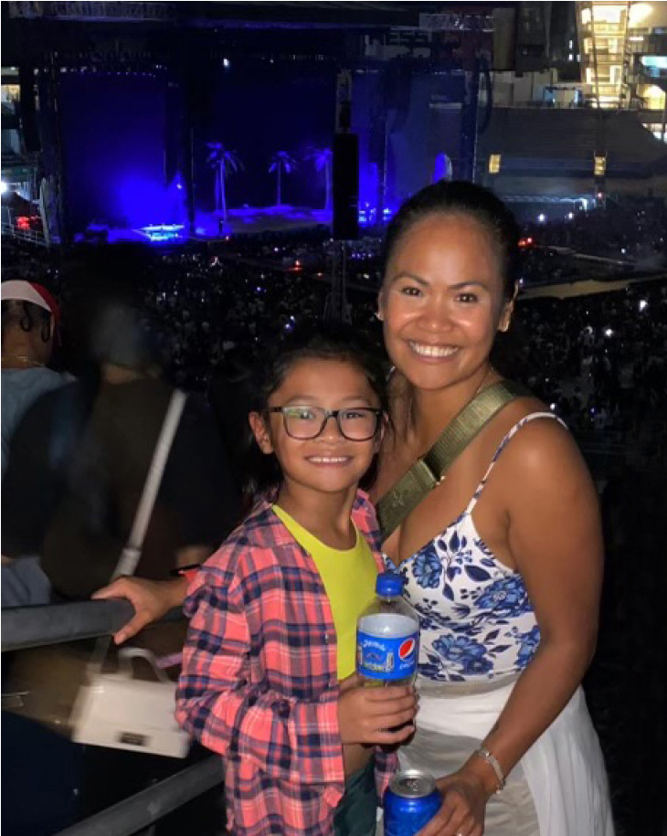 Mother and child at concert