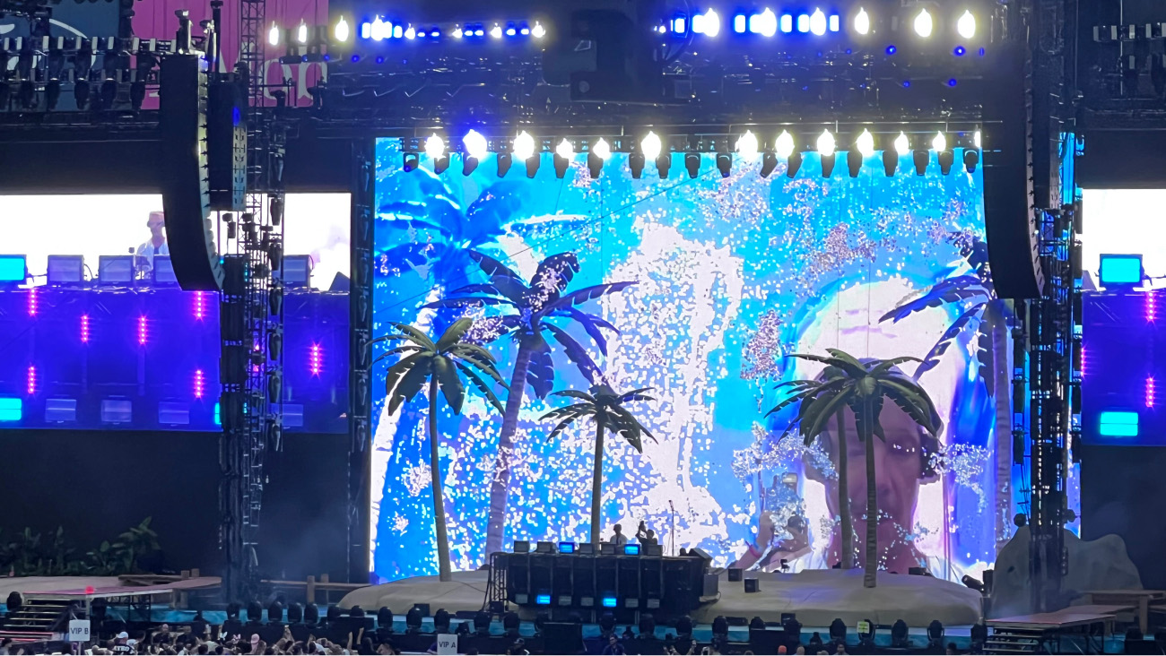 Palm trees on stage