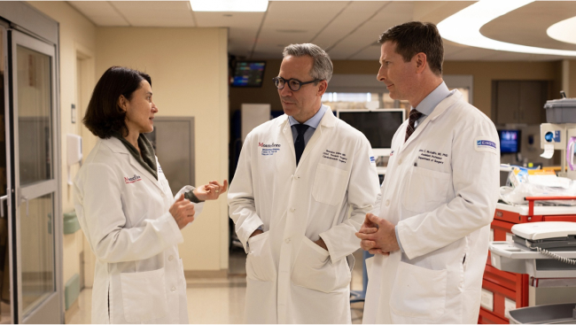 Cancer clinician-researchers and members of the IIPCR, from left, Maja H. Oktay, MD, PhD, Brendon Stiles, MD, and John C. McAuliffe, MD, PhD, FACS.