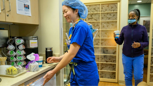 Photo of nurses in breakroom