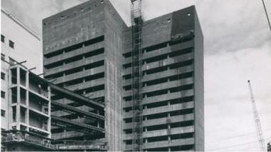 A view of the Belfer Building under construction 50 years ago.