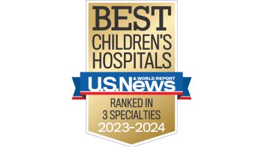 US News and World Report Best Children's Hospitals in 3 Specialties, 2023-2024 badge.