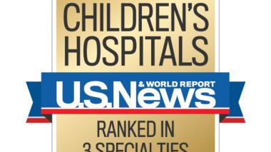 US News and World Report Best Children's Hospitals in 3 Specialties, 2023-2024 badge.