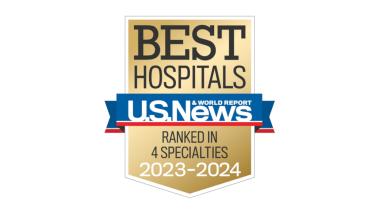 US News and World Report ranked in 4 Specialties, 2023-2024 badge