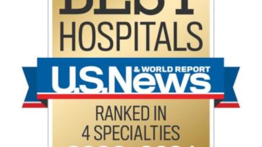 US News and World Report ranked in 4 Specialties, 2023-2024 badge