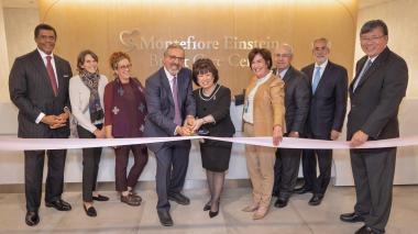 The ribbon being cut for the new Montefiore Einstein Breast Care Center.
